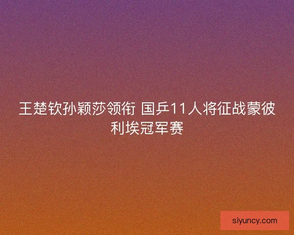 王楚钦孙颖莎领衔 国乒11人将征战蒙彼利埃冠军赛 王楚钦孙颖莎领衔 国乒11人将征战蒙彼利埃冠军赛